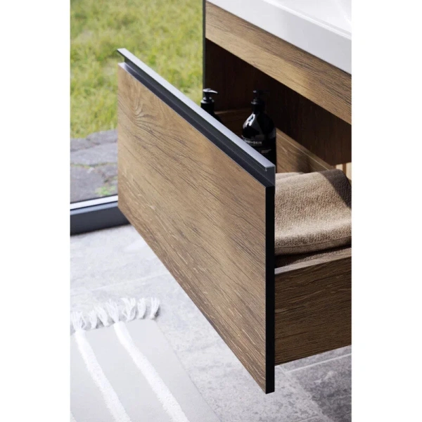 Тумба с раковиной подвесная Aqwella Urban URB0108 80 см с одним ящиком (детальная фотография), современная, hi-tech