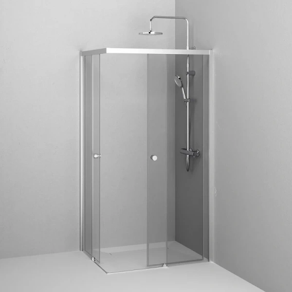 Душевой уголок Am.Pm X-Joy 100x80 см профиль хром, стекло прозрачное W94G-403-10080-MТ (детальная фотография), современные, hi-tech