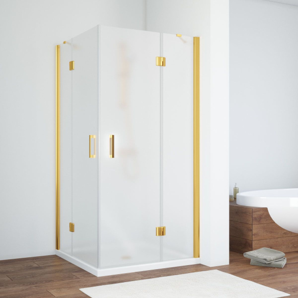 Душевой уголок профиль золотой стекло сатин Vegas-glass AFA 100 09 10 (детальная фотография)