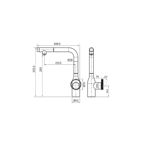 Смеситель для кухни Paulmark Urban хром Ur213104-CR (детальная фотография), для кухни