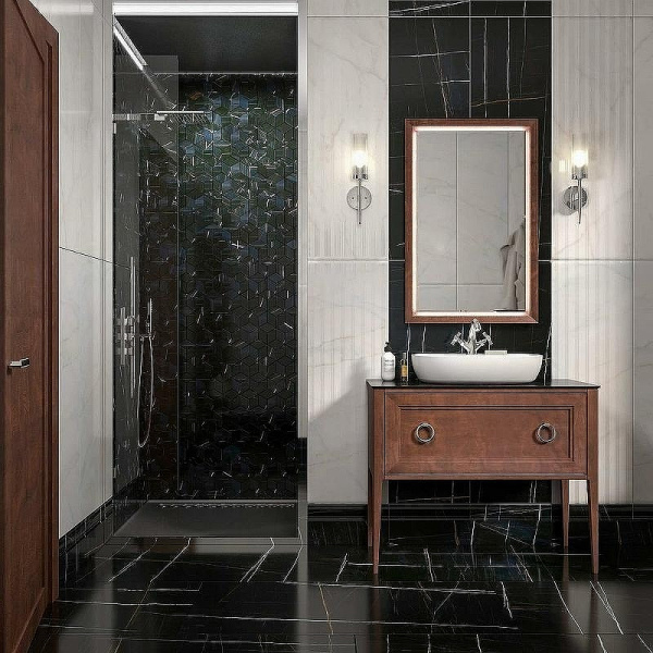 Тумба под раковину напольная Kerama Marazzi Plaza Classic 80 см орех матовый PL.CN.80.1+1\NUT.M (детальная фотография), в наличии