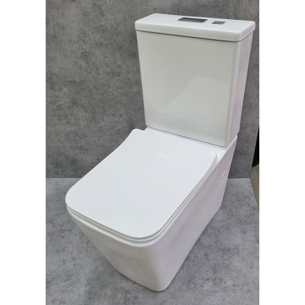 Унитаз компакт Ceramalux N 2170AXM безободковый (детальная фотография), современные, hi-tech, прямоугольные