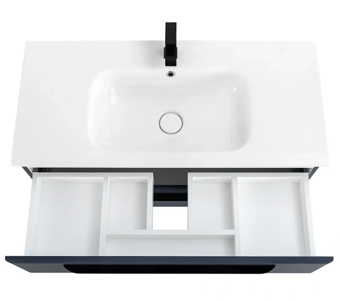 Тумба под раковину подвесная Cezares Eco 120 см Grafito ECO-CER-1200-2C-SO-GR-P (детальная фотография), серая