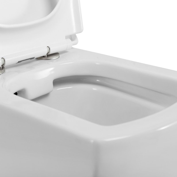 Унитаз подвесной BelBagno Carina безободковый BB514CHR (детальная фотография), с горизонтальным, прямым выпуском, с прямым выпуском