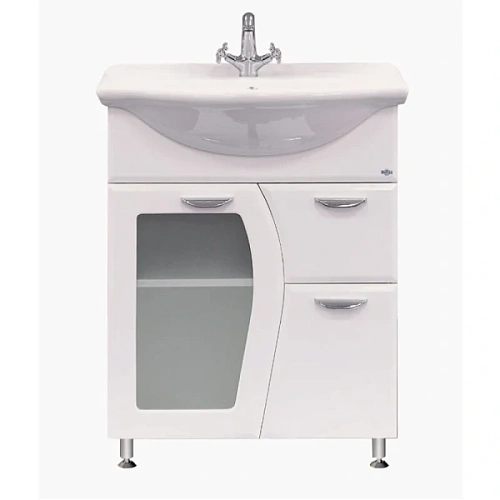 Тумба под раковину напольная Misty Дрея 65 см белая - фото 1