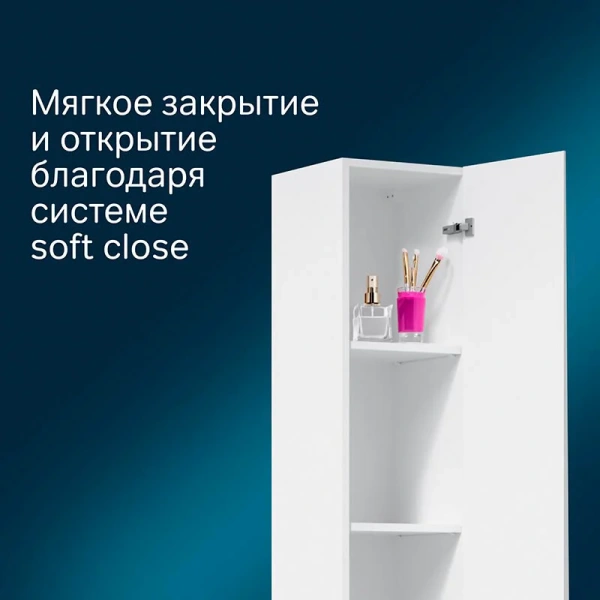 Шкаф-пенал напольный Am.Pm Gem S 30 см белый глянец M91CSR0306WG (детальная фотография), окрашенные