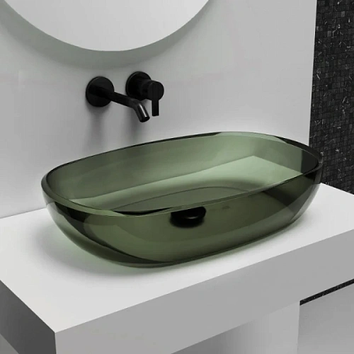 Раковина Abber Kristall 60 см оливковая - фото 2