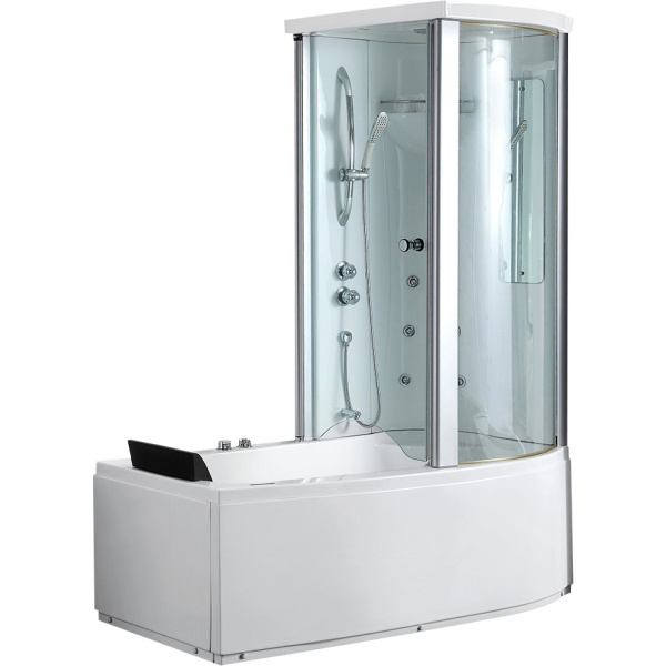 Акриловая ванна-кабина Gemy G8040-B 170х85 см (детальная фотография), с гидромассажем, с ручками, ванна-кабина, большие, глубокие
