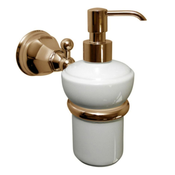 Дозатор жидкого мыла для ванной, белая керамика, фурнитура медь, Nicolazzi Teide 1489RA05 (детальная фотография)