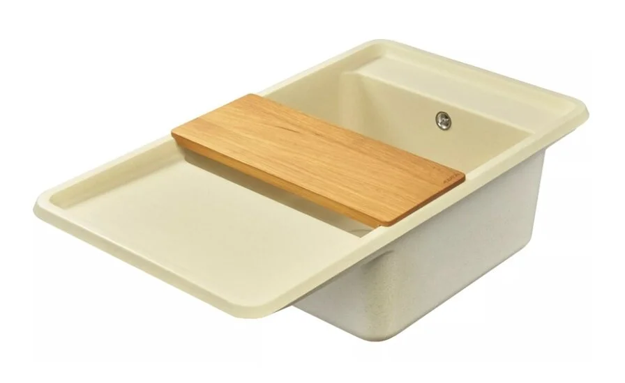 Мойка для кухни Акватон Беллис 87 см шампань 1A724832BS290 (детальная фотография), прямоугольной формы