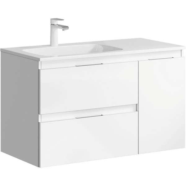 Тумба под раковину подвесная Aqwella Accent 90 см левая белая ACC0109LW (детальная фотография)