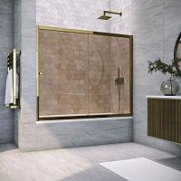 Душевая шторка на ванную профиль бронза стекло бронза Vegas-glass