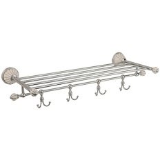 Полотенцедержатель Migliore Olivia белая керамика с декором платина, хром