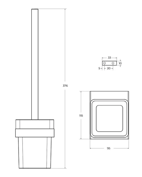 Ершик Cezares Slider хром SLIDER-TBS-V-01 (детальная фотография), современные, hi-tech