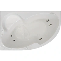 Гидромассажная ванна Радомир Ирма 2-79-2-1-9-216/2-79-2-2-9-216, 149 x 96.5 см, L/R, рама-подставка, фронтальная панель, слив-перелив, гидромассаж Стандарт хром пневмокнопка, массаж спины и ступней, белая