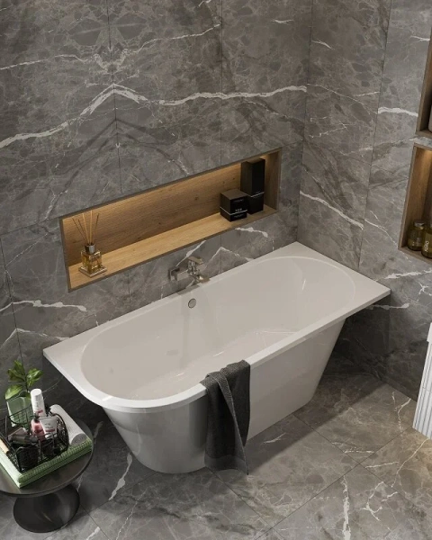 Ванна из искусственного камня Belux Лондон ВЛН L/R, 4810924270733/4810924270726, 170 x 70 см, белый, левая/правая (детальная фотография), овальные