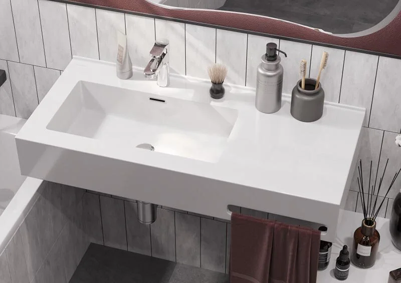 Раковина Акватон Квадро Про 100 см левая 1A733331QA01L (детальная фотография), 100 см