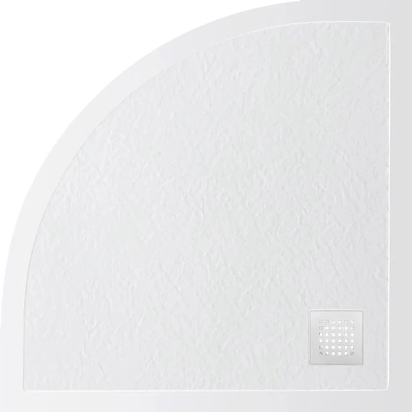 Душевой поддон BelBagno Uno 90х90 см белый, накладка белая матовая TRAY-MR-UNO-R-90-550-35-W-BO (детальная фотография), из искусственного камня