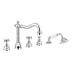 Смеситель для ванны Migliore Princeton 193 с белой пластиковой ручкой