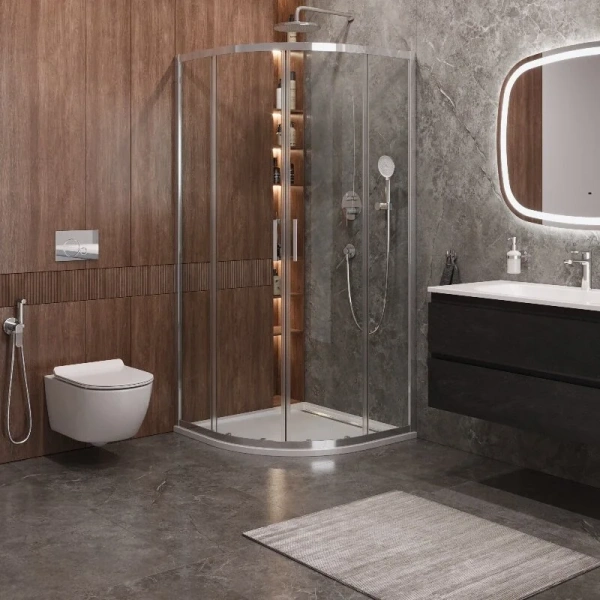 Душевой уголок Cezares Molveno 90х90 см стекло прозрачное MOLVENO-R-2-90-C-Cr-IV (детальная фотография)