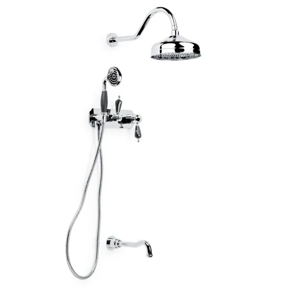 Душевой комплект Boheme Tradizionale Chromo хром ручки Swarowski черные 268-BSW (детальная фотография)
