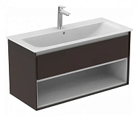 Тумба под раковину подвесная Ideal Standard Connect Air 100 см темно-коричневый матовый, белый матовый