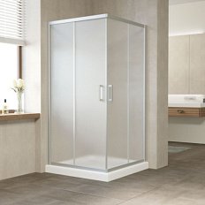 Душевой уголок профиль матовый хром стекло сатин Vegas-glass