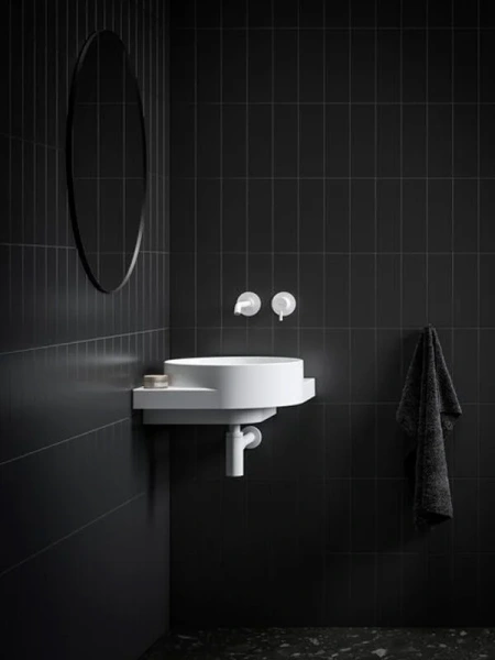 Раковина консоль Ravak Yard XJX01 45 см угловая (детальная фотография), керамические