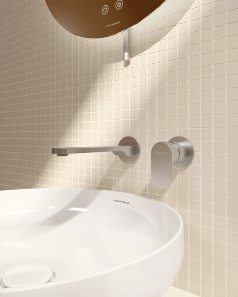 Смеситель для раковины Kerama Marazzi Siara нержавеющая сталь 28050KM.50.050 (детальная фотография), для раковины