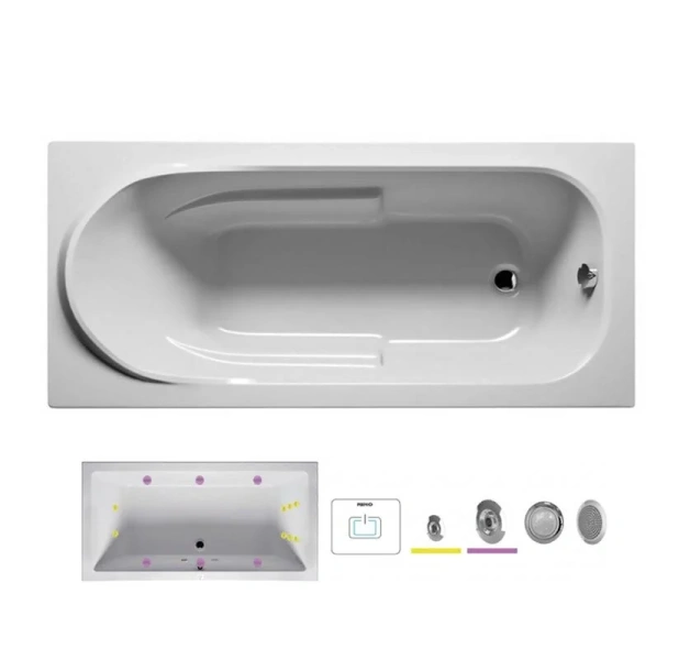 Ванна гидромассажная Riho Columbia 160 x 75 см, FLOW BA0100500000000_FLOW (детальная фотография)