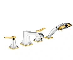 Смеситель для ванны, хром-золото, Hansgrohe Metropol Classic 31441090