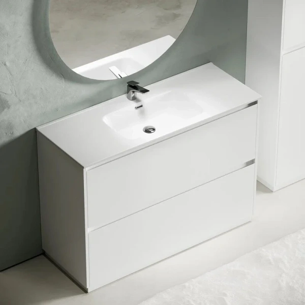 Тумба под раковину напольная Sancos Libra Floor 120 см белый глянец LB120F-1W (детальная фотография), белая