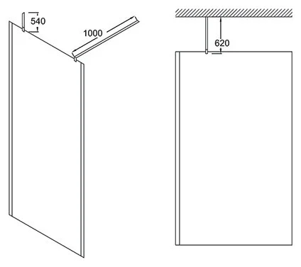 Душевая перегородка Jacob Delafon Contra 90 см профиль хром стекло прозрачное E22W90-GA (детальная фотография), хром