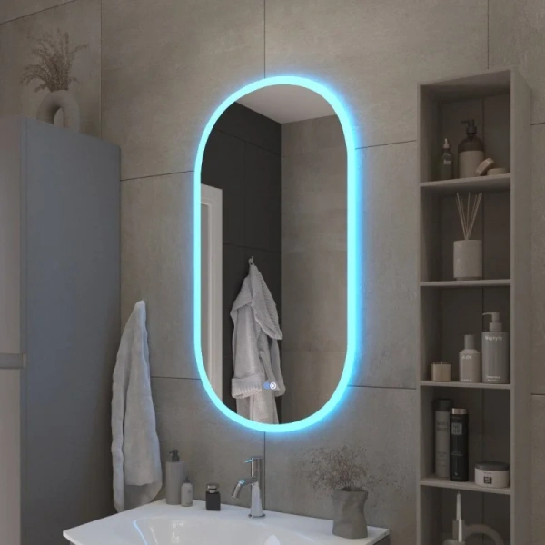 Зеркало с подсветкой Cezares 55 см с сенсорным выключателем CZR-SPC-ELS-550-1050-RGB-TCH (детальная фотография), полотно