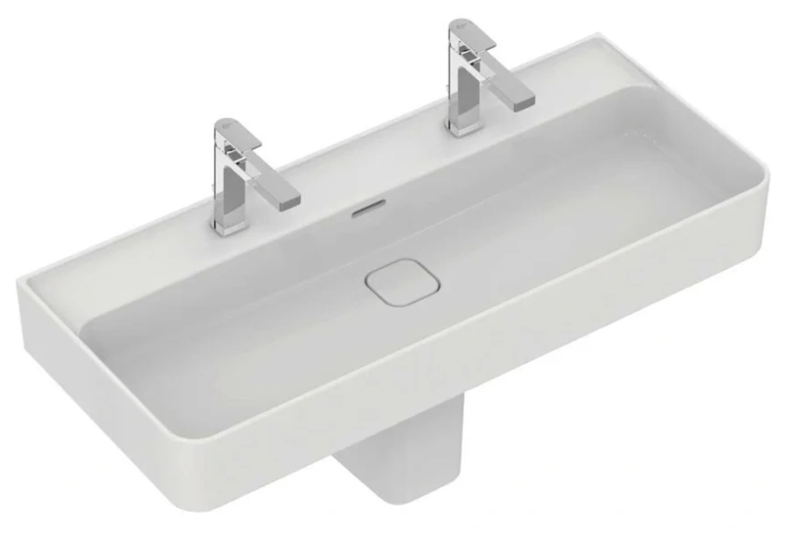 Раковина Ideal Standard Strada II 100 см с двумя отверстиями под смесители T372401 (детальная фотография), подвесные, пристенные