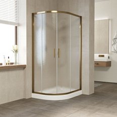 Душевой уголок профиль бронза стекло шиншилла Vegas-glass