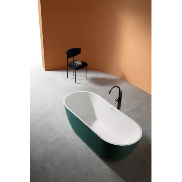 Ванна из искусственного камня Abber Frankfurt 170x75 см темно-зеленая матовая AM9941MBG (детальная фотография), современныe, hi-tech