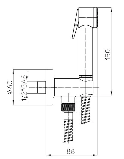 Гигиенический набор Bossini C69001 CR C69001B.030 (детальная фотография), хром