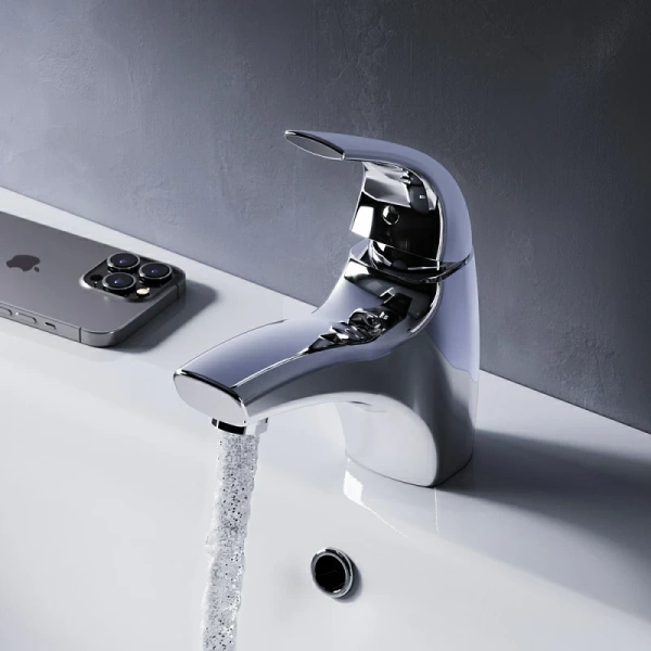 Смеситель для раковины Am.Pm Sense излив 122 мм хром F7502100 (детальная фотография), современные, hi-tech