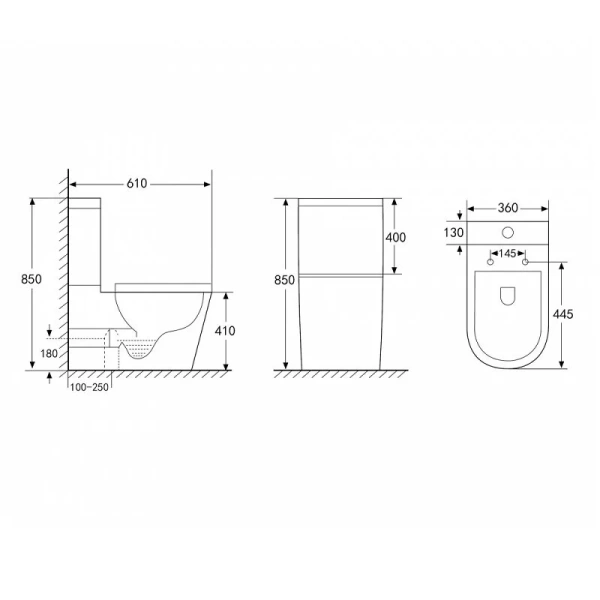 Унитаз компакт Abber BEQUEM белый матовый AC1112TMW (детальная фотография), современные, hi-tech