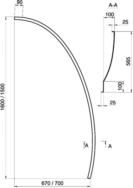 Передняя панель Ravak Avocado 150 см правая CZS1000A00 (детальная фотография), в наличии