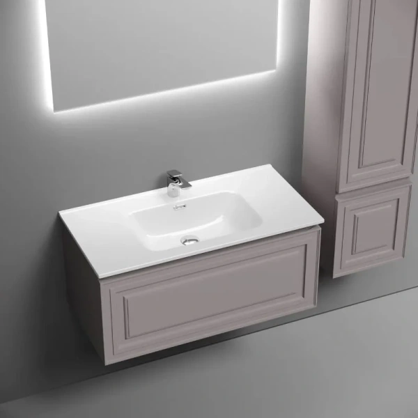 Тумба под раковину подвесная Sancos Very 90 см Doha Soft VR90SM (детальная фотография), подвесная, пристенная