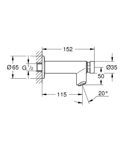 Вентиль с изливом автоматический Grohe Euroeco Cosmopolitan 36266000 (детальная фотография), нет в наличии