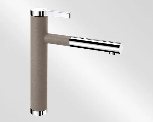 Смеситель для кухни серый беж Blanco Linee-S 518446 (детальная фотография), на мойку, на столешницу