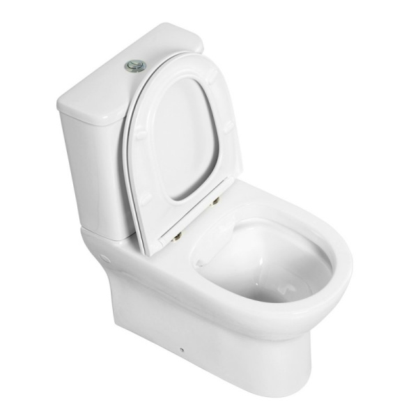 Чаша для унитаза-компакта BelBagno Energia белая BB8134CPR/SC (детальная фотография), с горизонтальным, прямым выпуском, с прямым выпуском