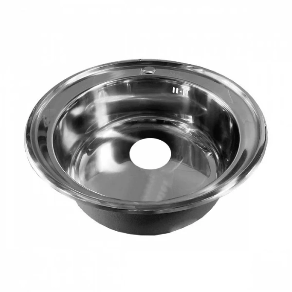 Мойка для кухни IDDIS Basic 51 см полированная BAS51P0i77 (детальная фотография), округлой формы