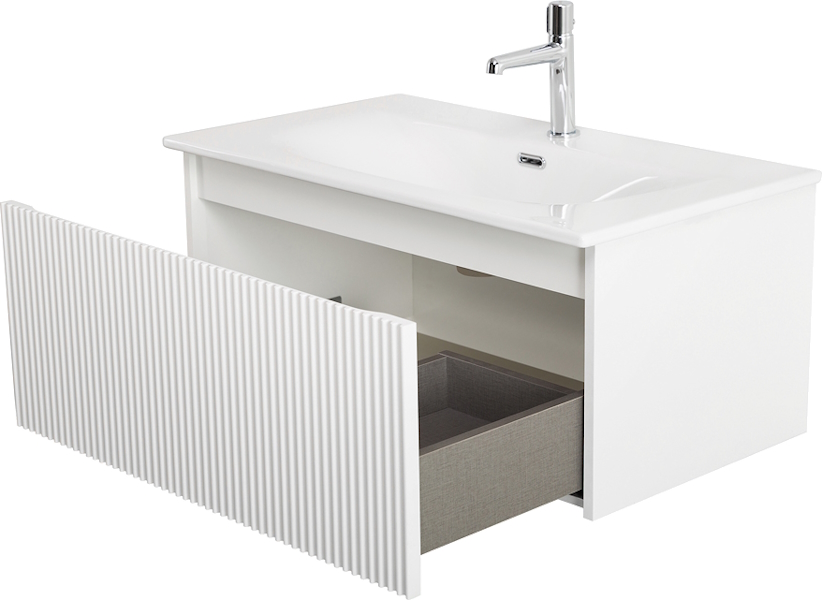 Тумба под раковину подвесная BelBagno Uno 80 см Bianco Opaco UNO-800-1C-SO-BO (детальная фотография), 80 см