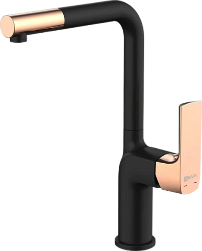 Смеситель для кухни Lemark Ursus черный/золото - фото 2