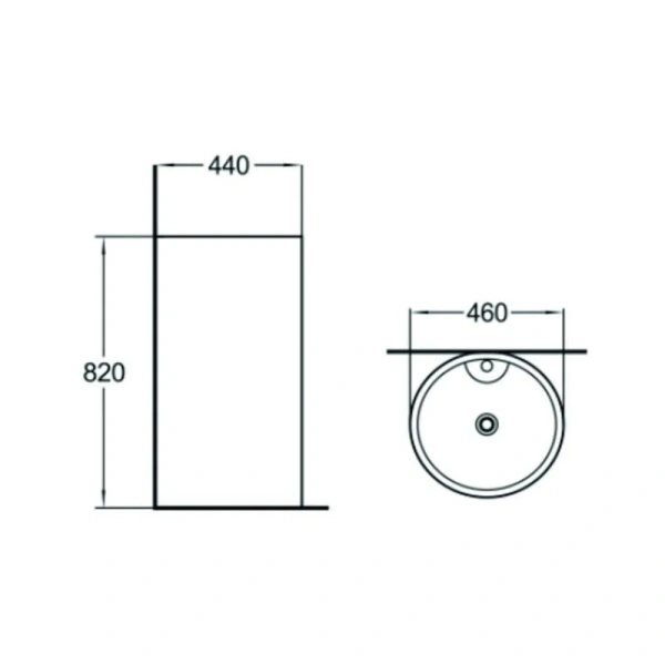 Раковина напольная SantiLine 46 см белая матовая SL-4003MW (детальная фотография), современные, hi-tech