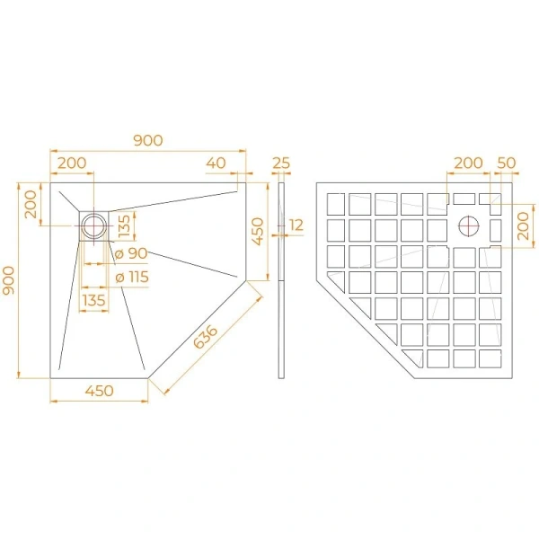 Душевой поддон RGW Stone Tray-G 90x90 см графит 14155099-02-11 (детальная фотография), недорогие